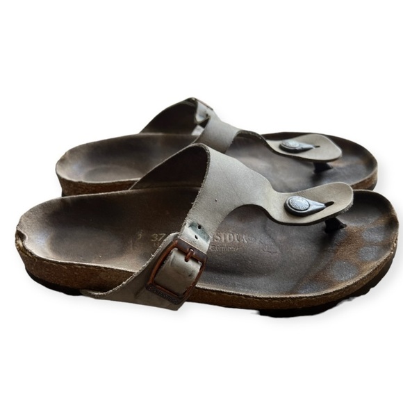 Birkenstock Gizeh Thong Leather Sandals Tan 37/6 - Picture 2 of 13